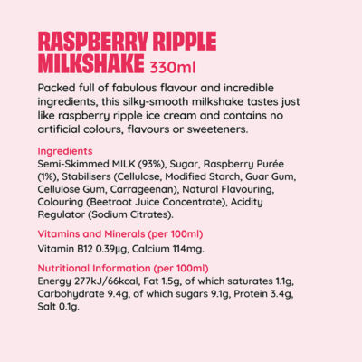 Raspberry Ripple Milkshake 330ml thumbnail 4