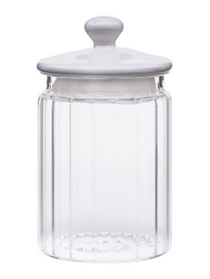 Ribbed Ceramic Lid Canister
