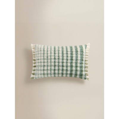 Brushed Tassel Check Cushion thumbnail 3
