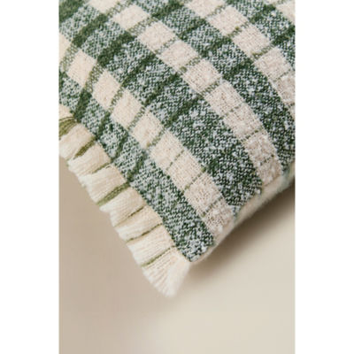 Brushed Tassel Check Cushion thumbnail 4
