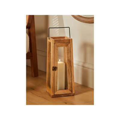Natural Brown Wooden Large Lantern thumbnail 2