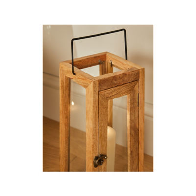 Natural Brown Wooden Large Lantern thumbnail 3