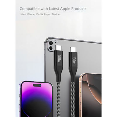 Asda Tech 100W Braided USB C to USB C Cable - 1.8M thumbnail 5