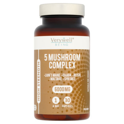 Being High Strength 5 Mushroom Complex 6000mg 1 A Day 30 Capsules thumbnail 2