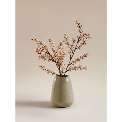 Artificial Mimosa In Brown Ceramic Pot 38cm thumbnail 2