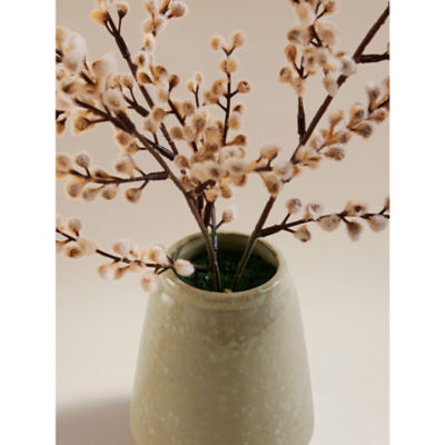 Artificial Mimosa In Brown Ceramic Pot 38cm thumbnail 3