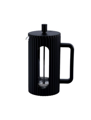 Black Ribbed Cafetiere