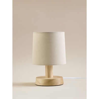 Natural Wood Table Lamp With Shade thumbnail 2