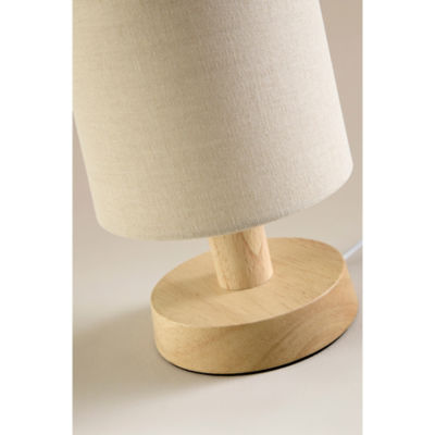 Natural Wood Table Lamp With Shade thumbnail 4