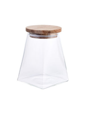 Pyramid Acacia Lid Jar