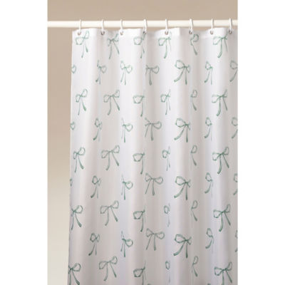 Green French Fancy Bows Shower Curtain