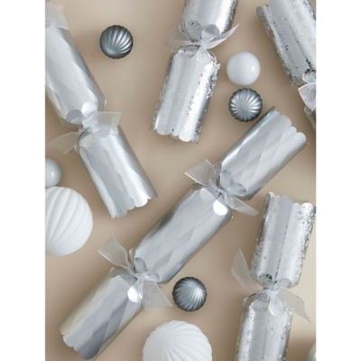 Premium Silver-Tone Christmas Crackers - Set of 6 thumbnail 3