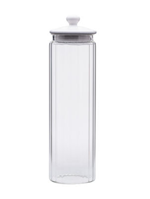 Ribbed Ceramic Lid Canister