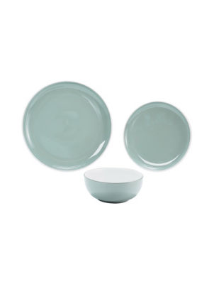 Green & White Two-Tone Dinner Set - 12 Piece