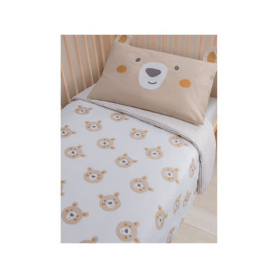 Bear 3D Pillowcase Toddler 100% Cotton Reversible Duvet Set Toddler