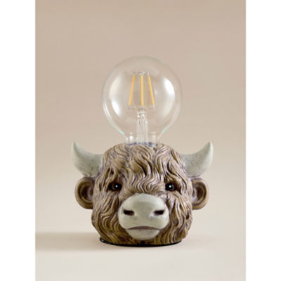 Brown Highland Cow Bulb Table Lamp thumbnail 2