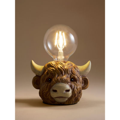 Brown Highland Cow Bulb Table Lamp thumbnail 3