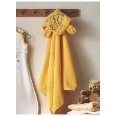 Disney Winnie the Pooh Yellow Cotton Hooded Towel