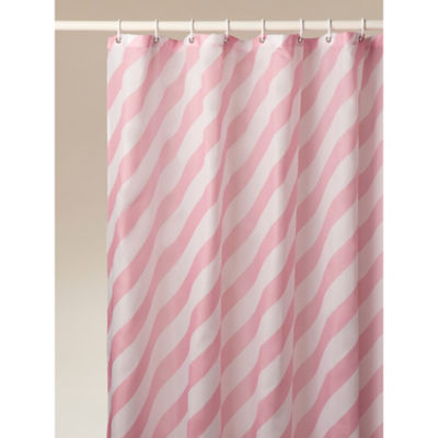 Pink French Fancy Diagonal Stripe Shower Curtain thumbnail 2