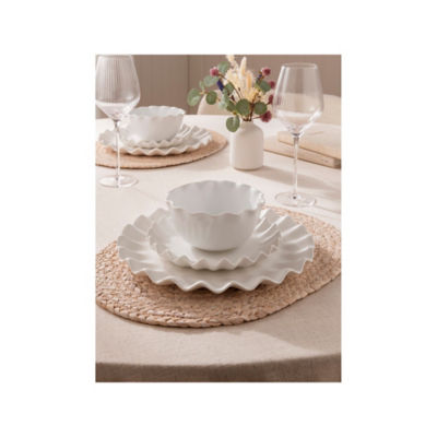 Stacey Solomon White Ruffle Dinner Set 12 Piece thumbnail 2