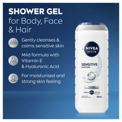 Men Sensitive Shower Gel 500ml thumbnail 4