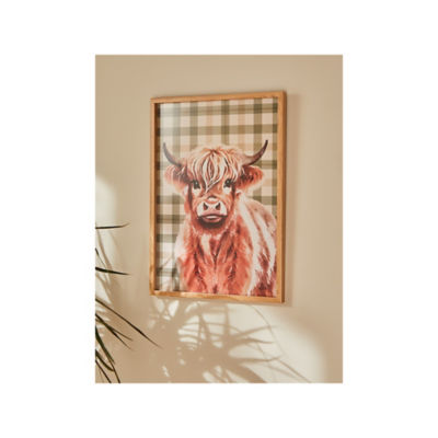 Brown Highland Cow Framed Print A3