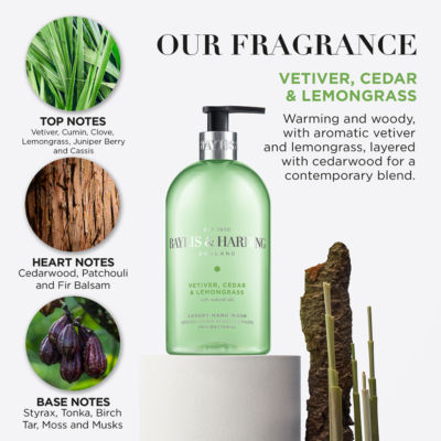 Signature Vetiver, Cedar & Lemongrass Anti-Bacterial Hand Wash 500ml thumbnail 3