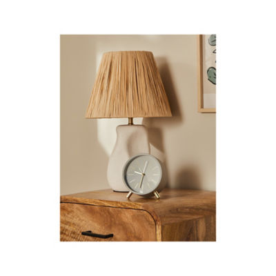 White Mini Clock With Gold-Tone Feet thumbnail 2