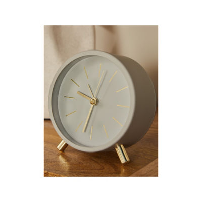 White Mini Clock With Gold-Tone Feet thumbnail 3