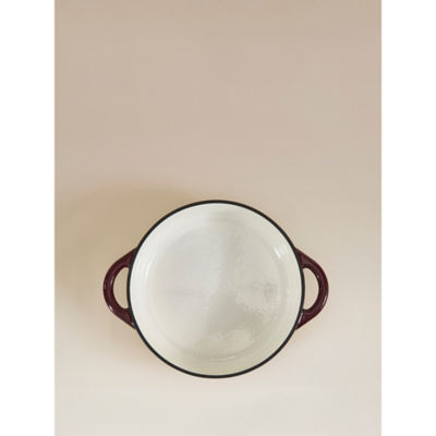 Burgundy Cast Iron Shallow Casserole Dish thumbnail 3
