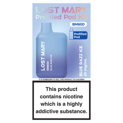 BM600 Blue Razz Ice Prefilled Pod Kit 20mg/ml thumbnail 2