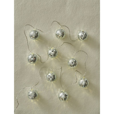 Silver-Tone Disco Ball String Lights 10 Piece thumbnail 2