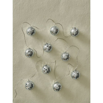 Silver-Tone Disco Ball String Lights 10 Piece thumbnail 3