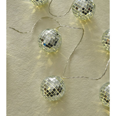 Silver-Tone Disco Ball String Lights 10 Piece thumbnail 4