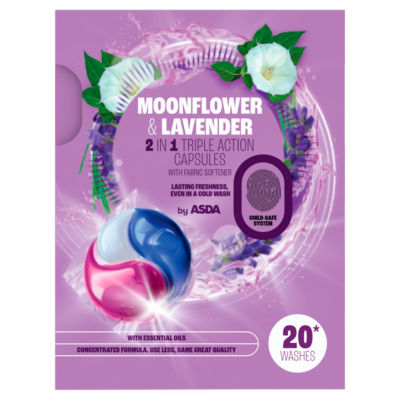 Moonflower & Lavender 2 in 1 Triple Action Capsules 20 Washes