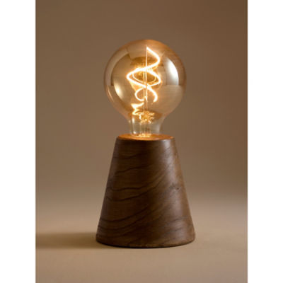 Tapered Bulb Wooden Table Lamp thumbnail 3