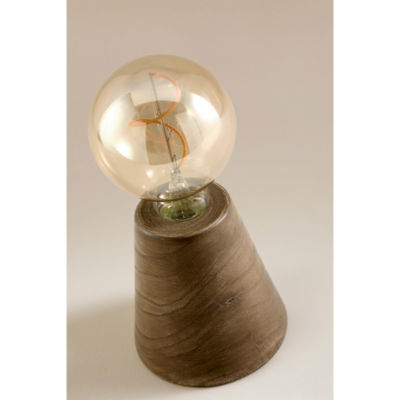 Tapered Bulb Wooden Table Lamp thumbnail 4