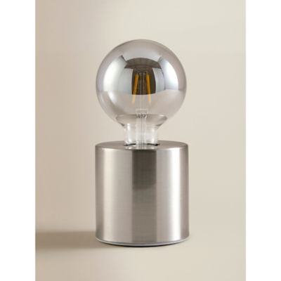 Silver-Tone Metal Bulb Table Lamp thumbnail 2