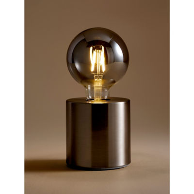 Silver-Tone Metal Bulb Table Lamp thumbnail 3