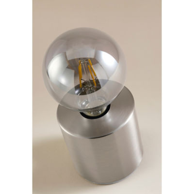 Silver-Tone Metal Bulb Table Lamp thumbnail 4