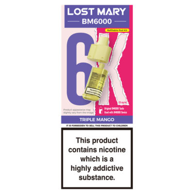 BM6000 Triple Mango Refillable Pod Kit 20mg/ml thumbnail 2