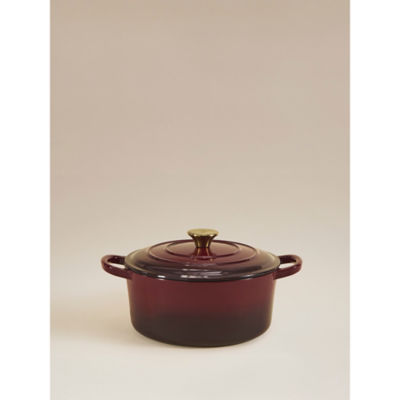 Burgundy Cast Iron Stockpot thumbnail 2