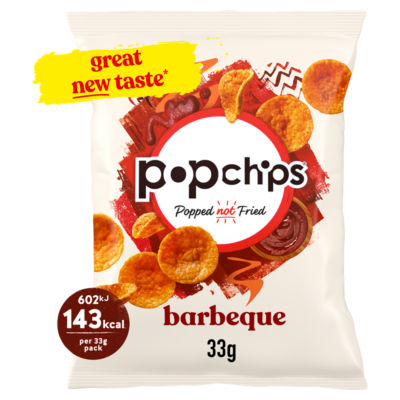 popchips Barbeque Grab Bag Crisps 33g thumbnail 2