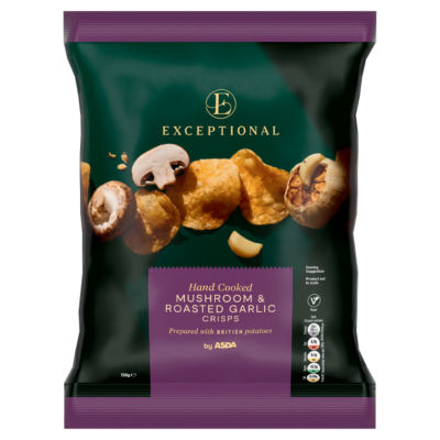 Exceptional by Hand Cooked Mushroom & Roasted Garlic Crisps 150g