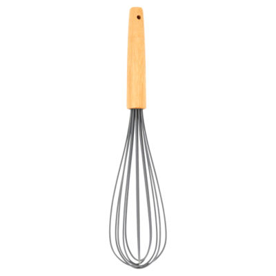 Silver Wood & Silicone Whisk