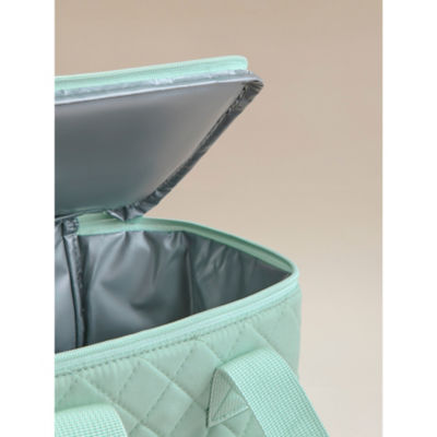 Lunch Bag Quilted With Handle Sage Each thumbnail 5