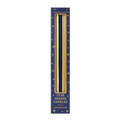 Warm Amber & Cedar Star Tapers 2pk