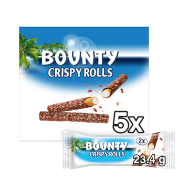 Bounty Milk Chocolate & Coconut Crispy Rolls Multipack 5 x 23.4g Bars