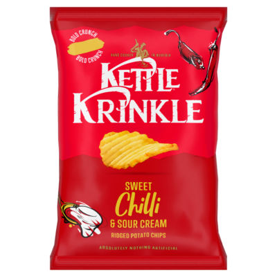 Krinkle Sweet Chilli & Sour Cream Ridged Potato Chips 130g