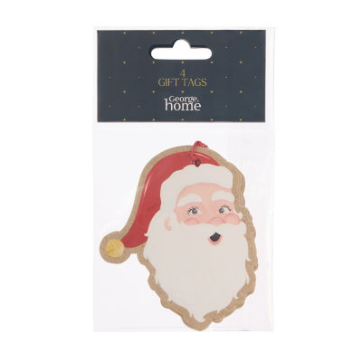 George Home Santa Present Tags 4pk